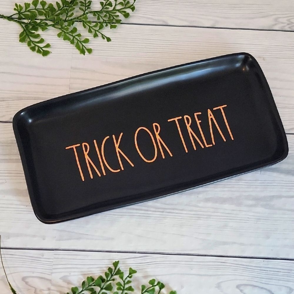 Rae Dunn Black Trick or Treat Serving Tray